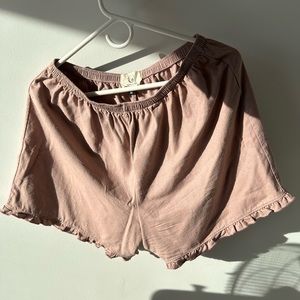 Arraei Raw Silk shorts in dusty rose size medium